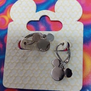Silver Mickey Mouse Kids Earrings